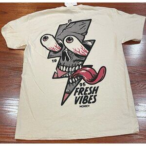 FRESH VIBES BEIGE SHIRT SZ MEDIUM